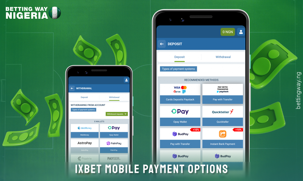 1xbet mobile app offers fast and secure payment methods to players from Nigeria