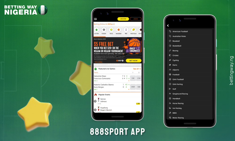 The 888Sport app in Nigeria offers a personalised interface, secure fingerprint login and convenient payments in the national currency with no hidden fees