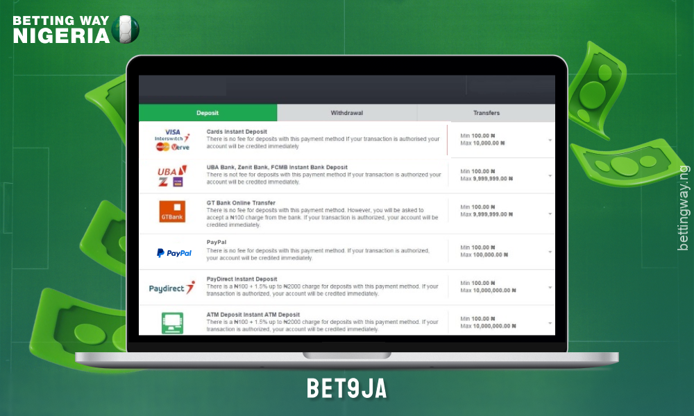 Bet9ja in Nigeria accepts PayPal with a minimum deposit and offers a lucrative bonus subject to wagering
