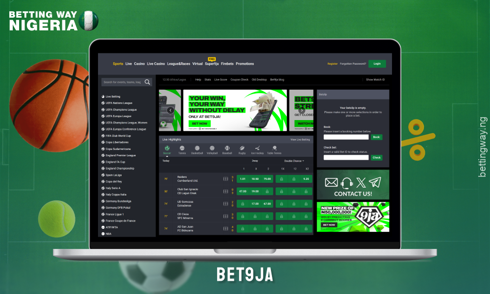 Bookmaker Bet9ja is popular among igres in Nigeria due to its over 1000 betting options, high odds and bonuses