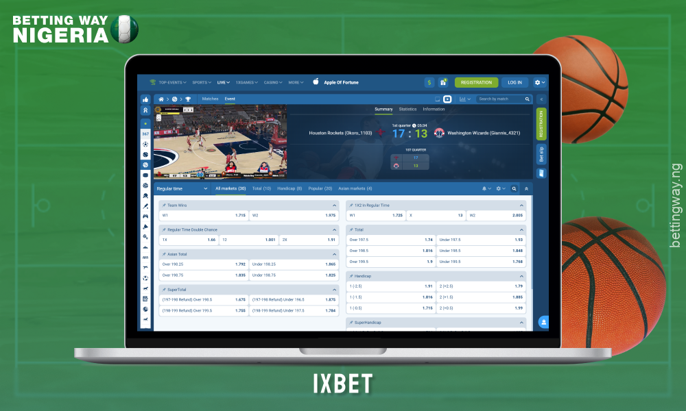 1xBet is one of the best bookmakers in Nigeria for basketball betting with competitive odds and wide coverage of leagues and tournaments