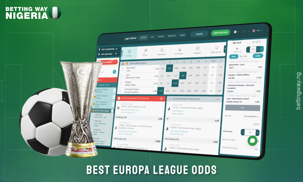 For Europa League betting in Nigeria, it is important to compare odds from different bookmakers to maximise the possible winnings