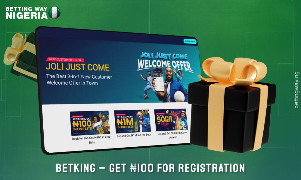 BetKing bookmaker in Nigeria is giving new users 100 ₦ in free bets upon registration