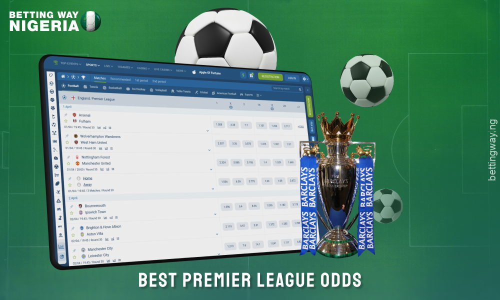 The Premier League is one of the most popular tournaments with the best odds on football betting sites in Nigeria