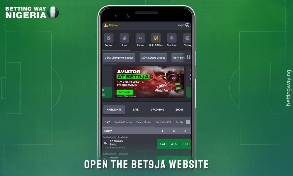 To download the Bet9ja mobile app in Nigeria, visit the bookmaker's official website