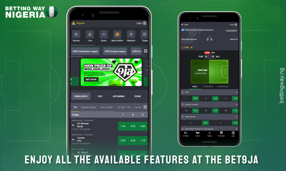 After installing the Bet9ja app, Nigerian players can enjoy all the benefits of the bookmaker