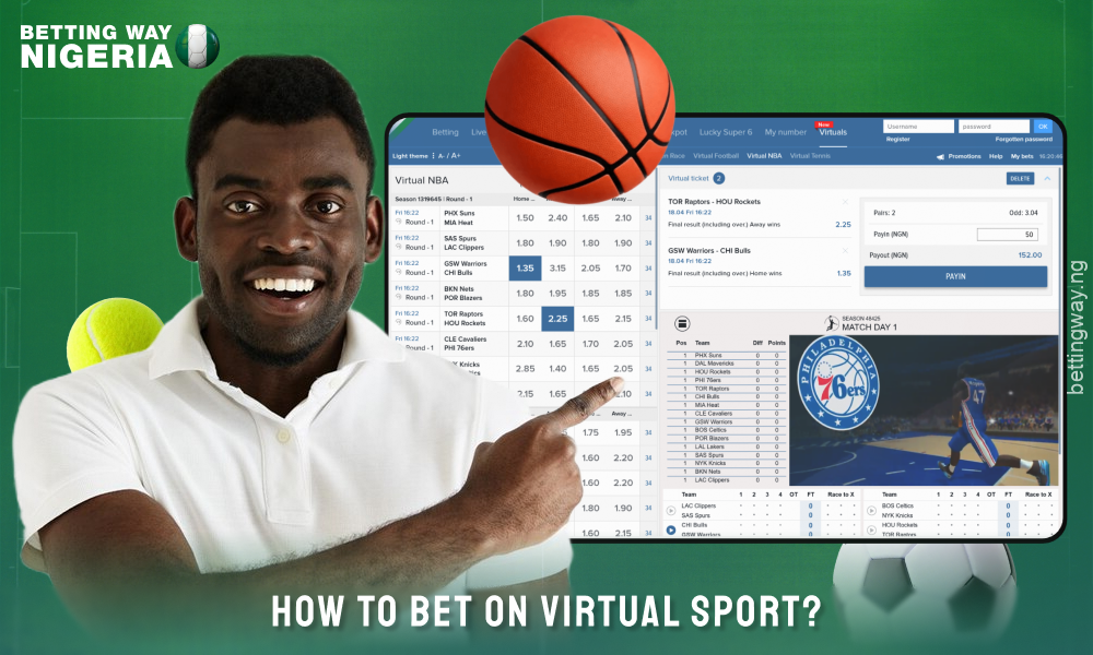 To bet on virtual sports in Nigeria, bettors need to choose a bookmaker, make a deposit and select an event and bet