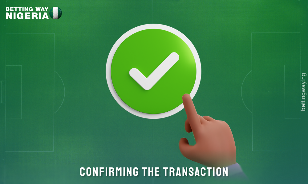 Enter the received confirmation code on the bookmaker's website to complete the transaction via Airtime