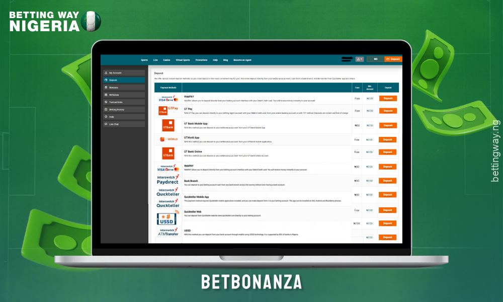 Airtime is one of the ways for punters from Nigeria to top up their accounts at betting site Betbonanza