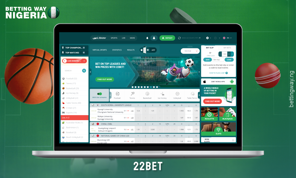 Bookmaker 22bet offers the best odds and over 1000 events daily for sports betting