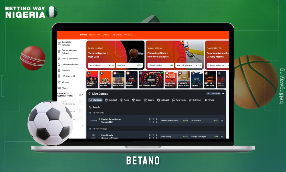 Betano in Nigeria offers high odds for sports betting, low margins and a bonus to new players