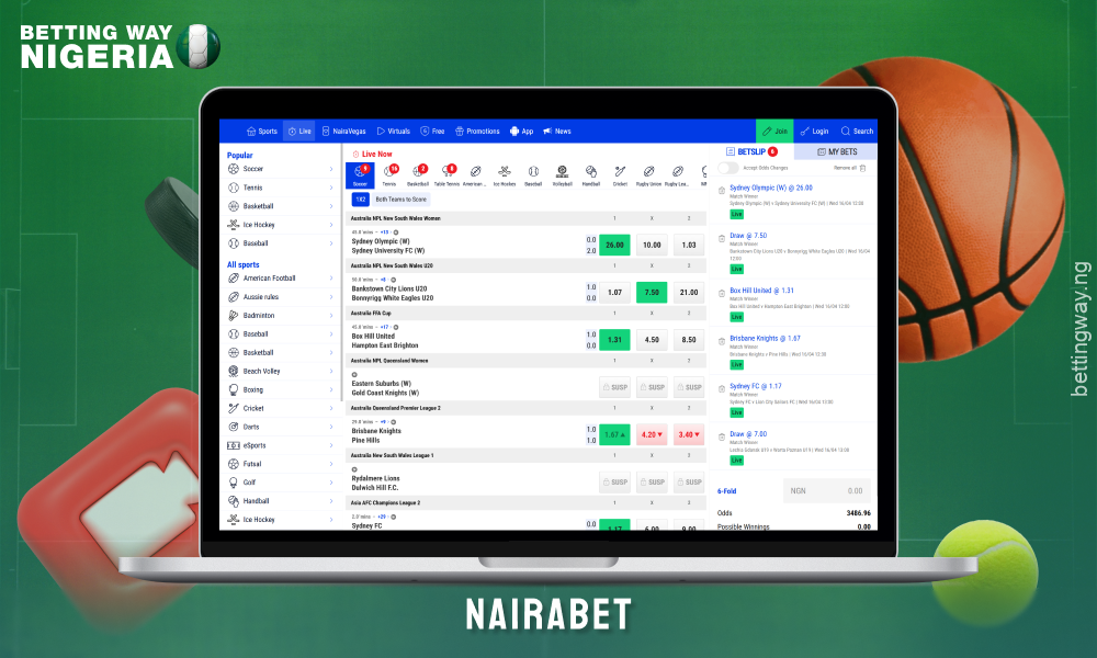 Nairabet offers players in Nigeria live sports betting with a risk-free bonus