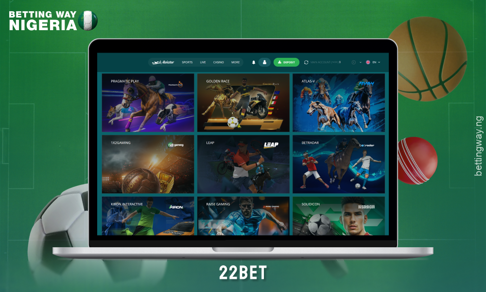 The 22bet betting site in Nigeria offers 24/7 virtual betting and a bonus to new players