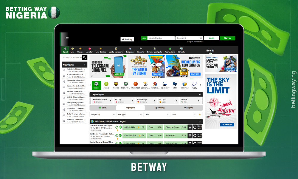 Betway is a bookmaker that accepts dollars for betting and offers a wide range of bets before and during matches