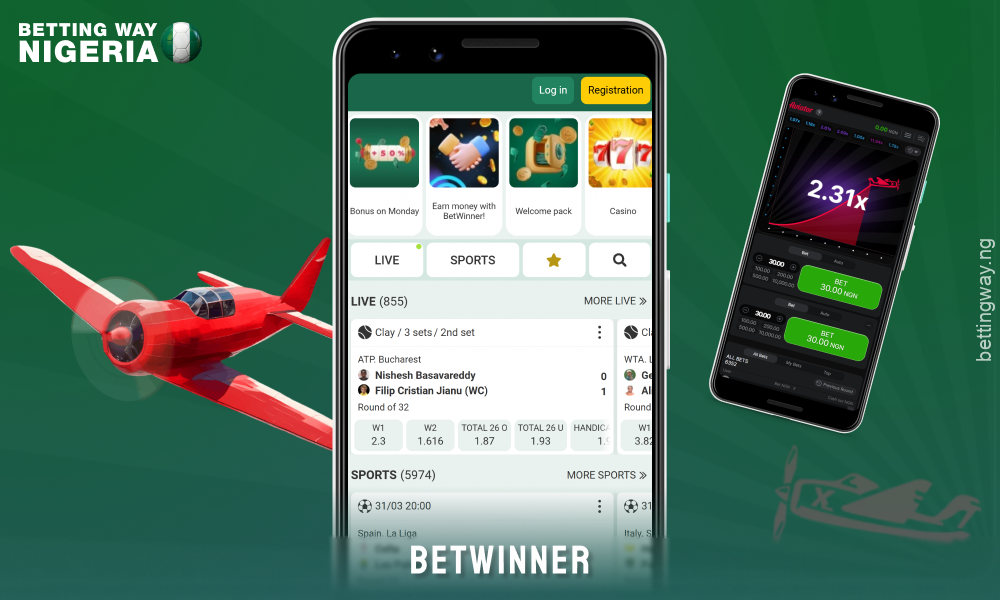 Betwinner's Aviator betting app supports demo mode, statistics and all the same features as the website