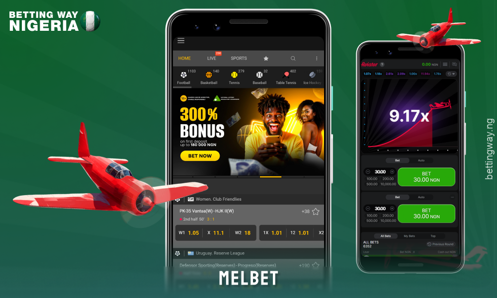 The Melbet mobile app in Nigeria provides access to the Aviator game as well as sports betting and lucrative bonuses