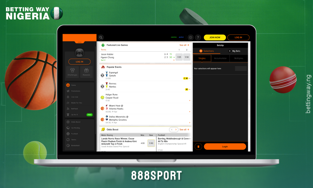 888Sport offers over 40 sports to bet on, up to 200 markets on pre-match events and a free bet on registration