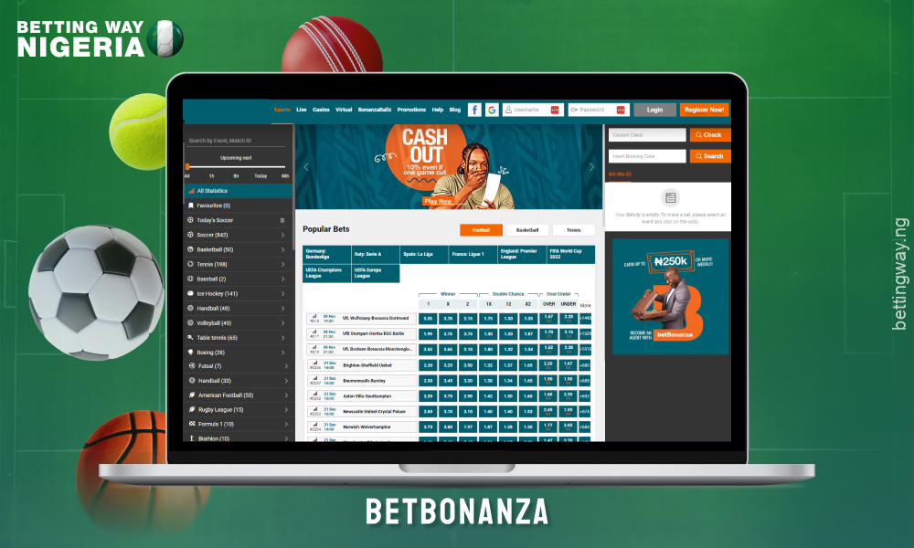 BetBonanza betting site offers over 20 sports to bet on, promotions for users, free bets and bonuses