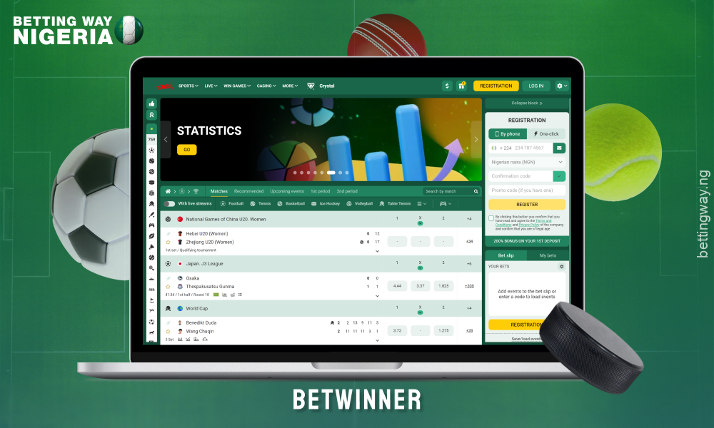 Betwinner in Nigeria offers over 8,000 events across 50+ disciplines including unique sports and cyber sports, with a 200% welcome bonus on your first deposit