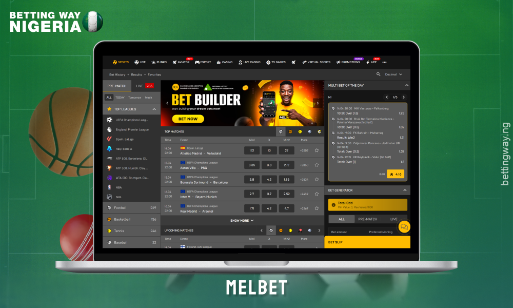 Melbet is an international bookmaker in Nigeria with 40+ sports and 300% welcome bonus