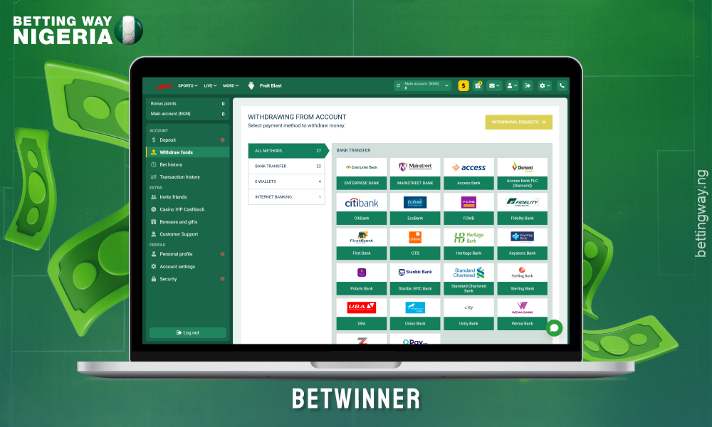 BetWinner betting site in Nigeria offers instant withdrawals with no commissions