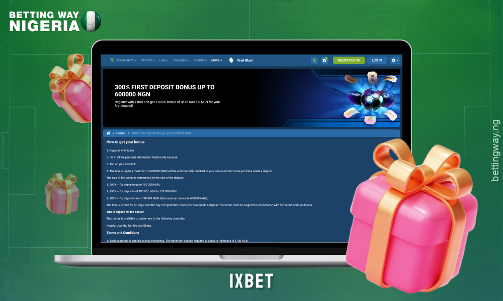 1xBet in Nigeria offers a 300% welcome bonus, as well as other promotions and a functional mobile betting app