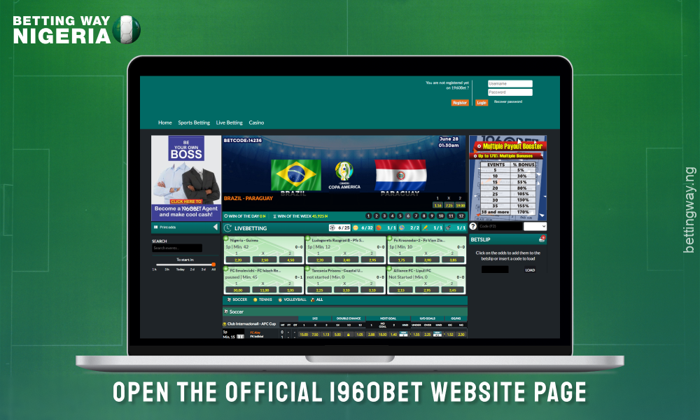 Go to 1960bet website to create an account