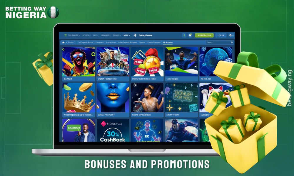 1xbet offers new players in Nigeria a welcome bonus of 100% on the first deposit with a wagering requirement of the amount