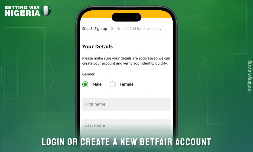 Login to your betfair profile to download the app for iOS