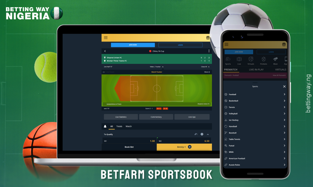 Bookmaker Betfarm offers a wide range of sports and the most popular competitions for betting with favorable odds