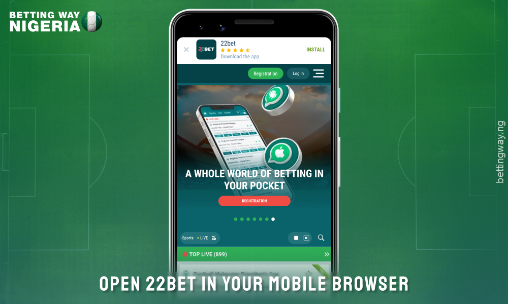 To download the 22bet mobile app for Android, open the mobile site