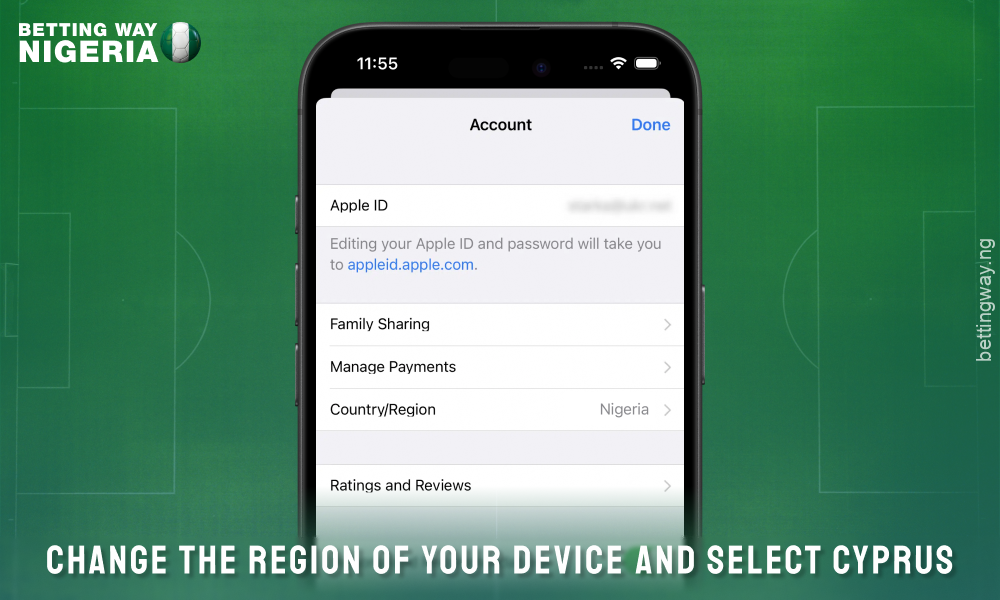 To download the 22bet mobile app for iOS, you need to change the region in the profile settings