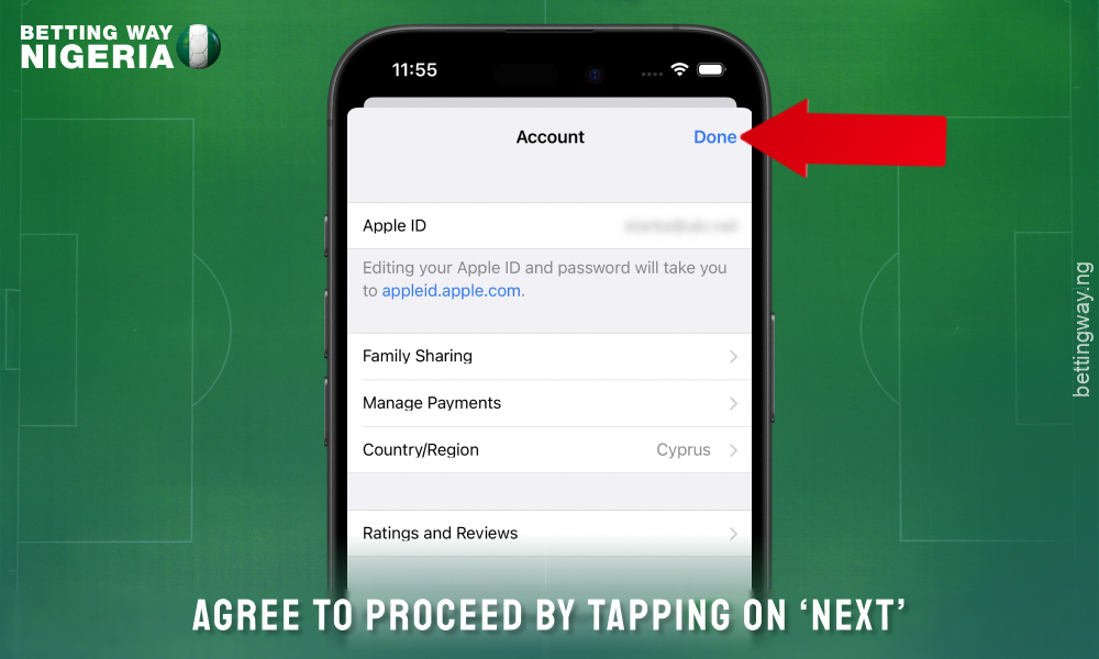 Confirm the settings change to download the 22bet mobile app for iOS