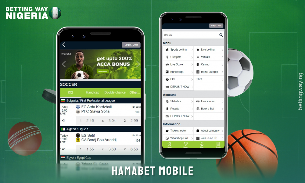 Hamabet Mobile allows bettors in Nigeria to place bets from their smartphone, offering easy access to all of the site's features