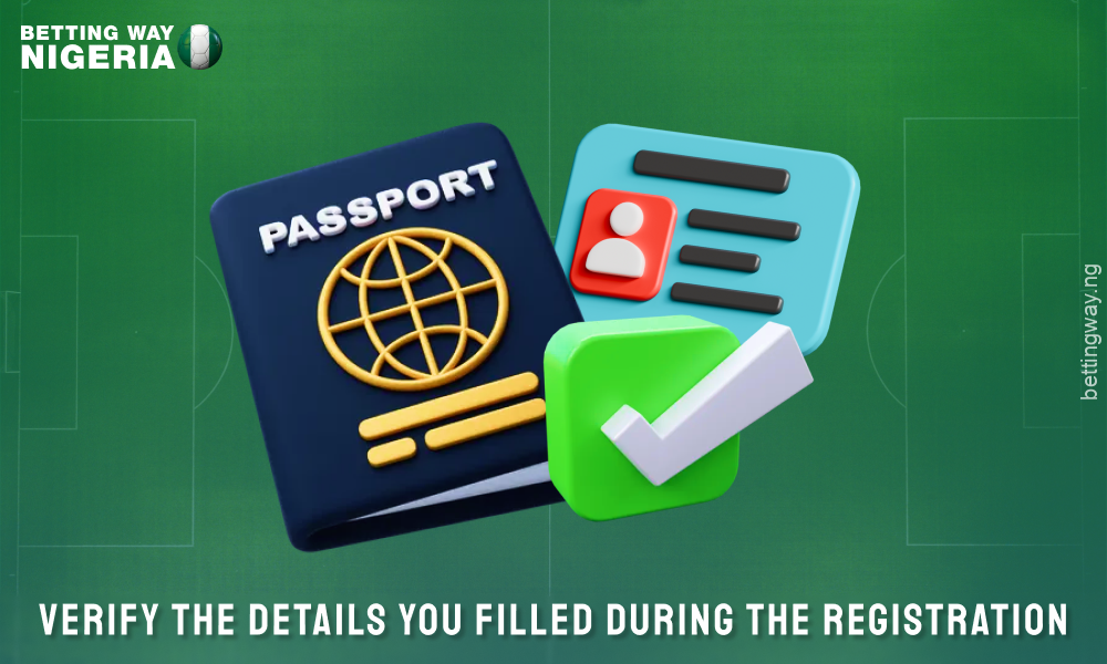 Verify the entered data when registering bet9ja Nigeria