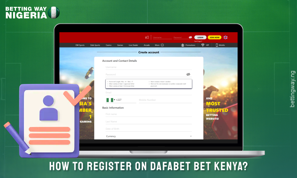 To sign up for Dafabet, go to the website and click Join Now