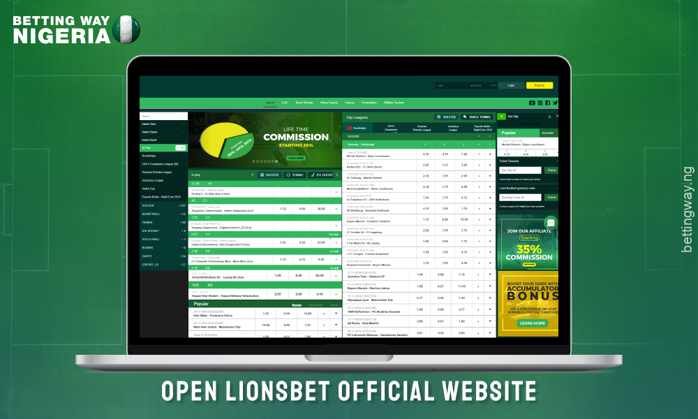 Go to the official Lionsbet website to register