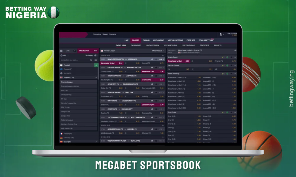 MegaBet Nigeria offers a wide range of sporting events, virtual gaming, casino and live betting options