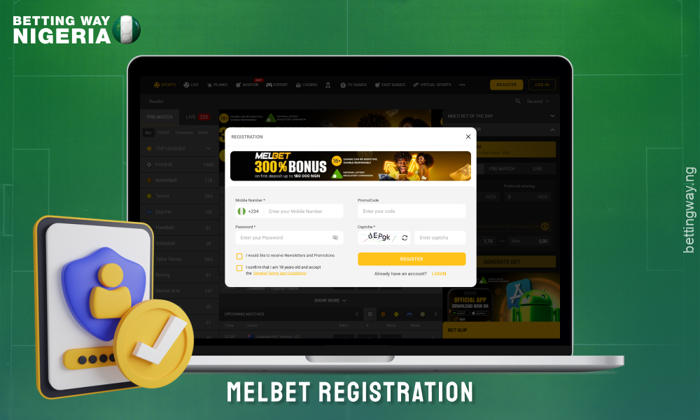For quick access to bets and payouts, registration in Melbet is available via one click, phone, email or social networks