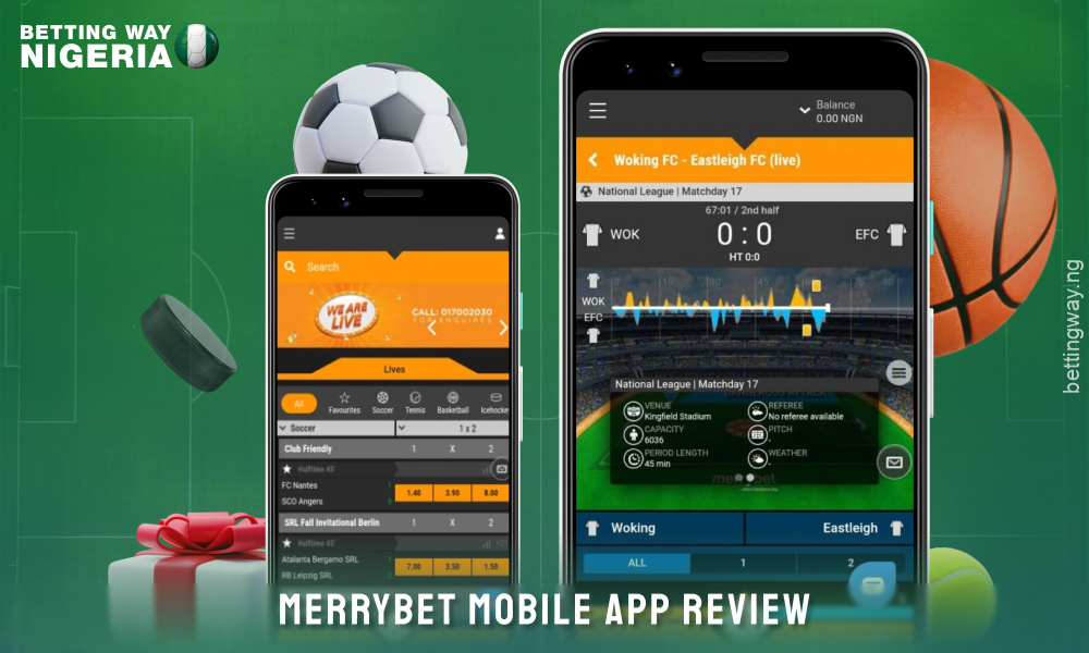 MerryBet Nigeria offers a mobile app for Android and iOS with quick access to betting, statistics and all the features of the main site