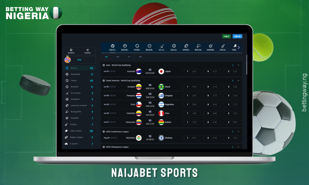 Naijabet Nigeria offers a wide range of sports markets with high odds as well as over 55 popular casino games