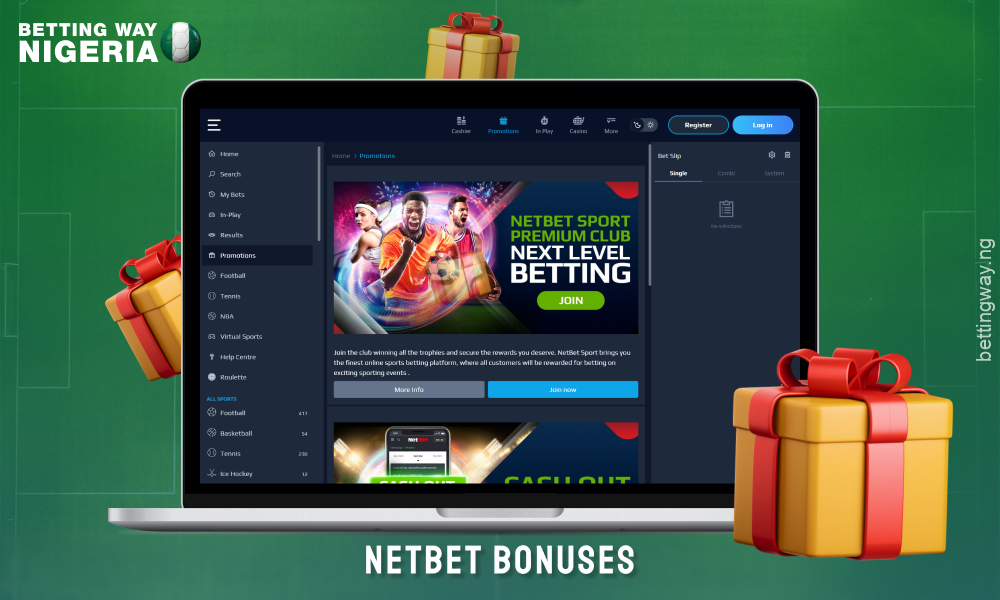 NetBet Nigeria offers a variety of bonuses including a welcome deposit bonus