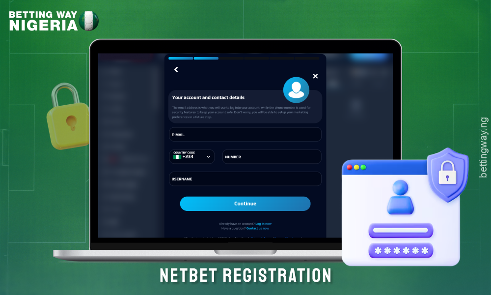 To create an account at NetBet Nigeria, click the registration button on the website and fill out the form