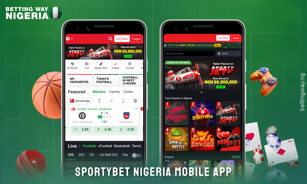 SportyBet Nigeria offers a mobile app for betting on sports and managing your account from mobile devices