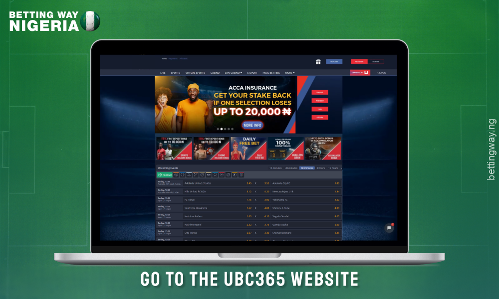 Visit UBC365 Nigeria website to create an account