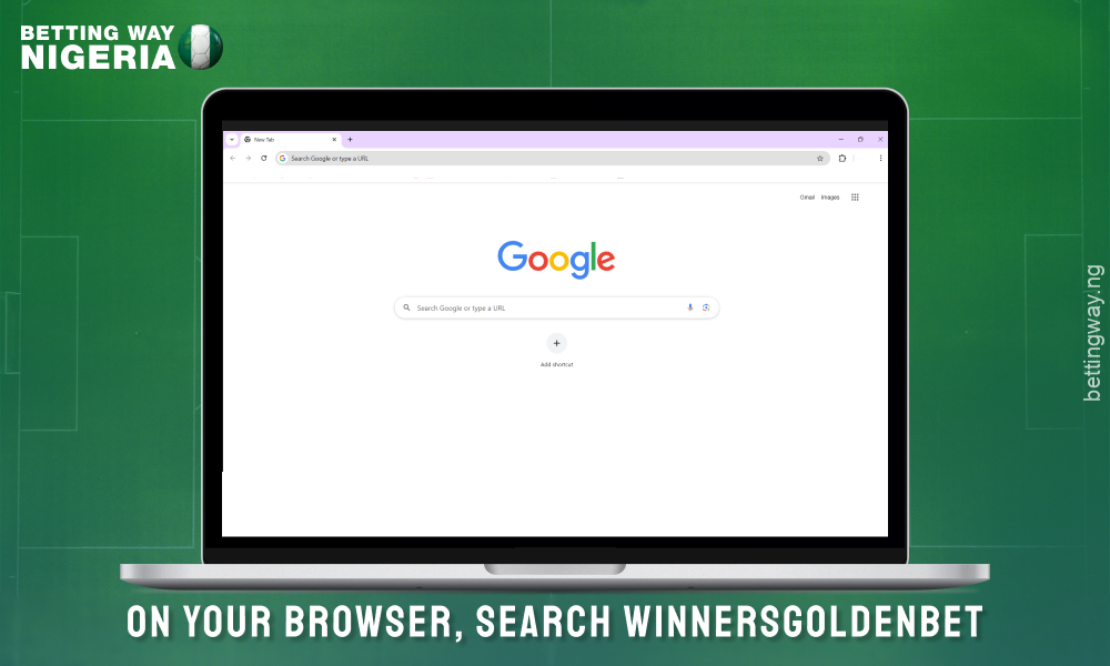 To register on Winnersgoldenbet, open your browser and go to the bookmaker's website