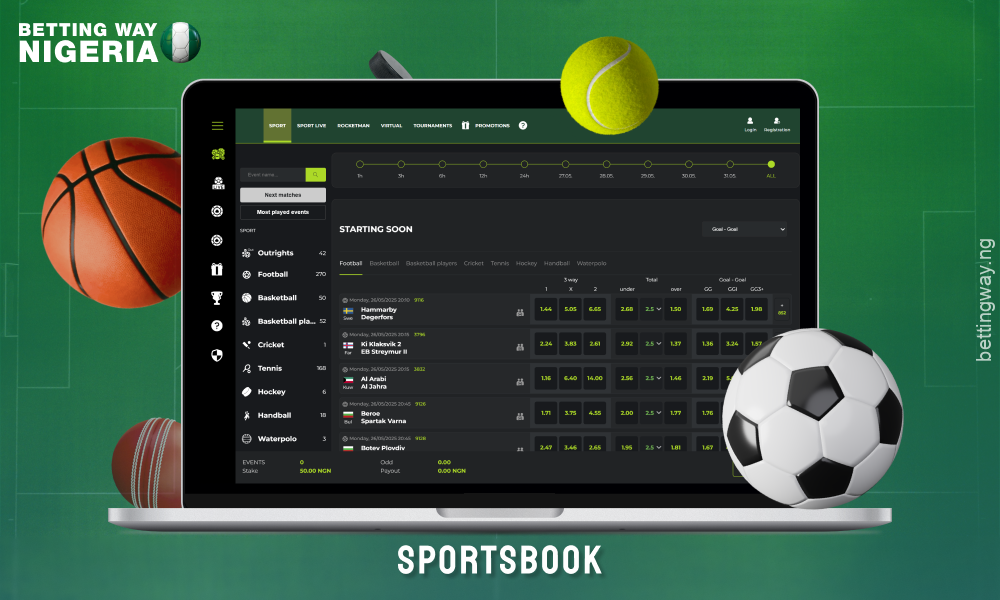 WGB bookmaker in Nigeria offering betting on a multitude of sports including soccer, basketball, tennis and many others
