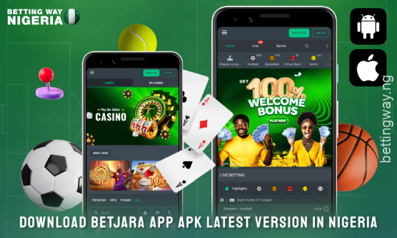 Players from Nigeria can download the Betjara mobile app for Android and iOS to bet anywhere