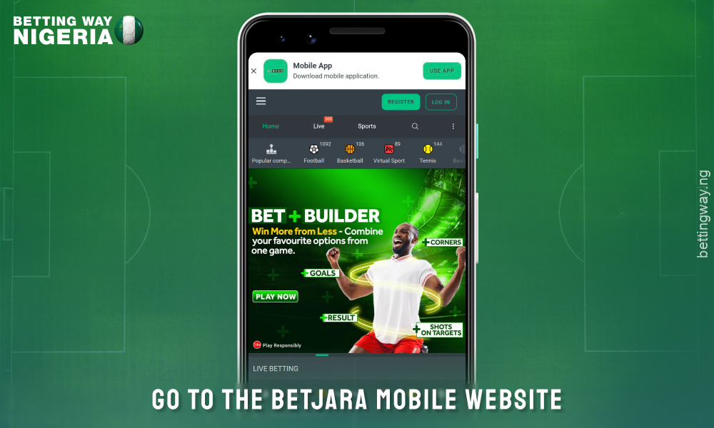 Open Betjara mobile site to download the mobile app for Android