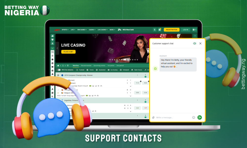 At Betwinner, customer support is available for players from Nigeria via online chat, phone, email and social media platforms